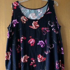 Black tank with floral print